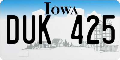 IA license plate DUK425