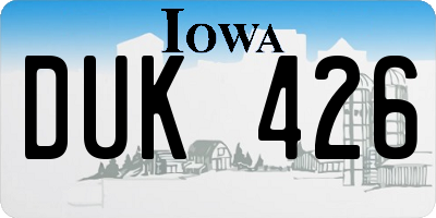 IA license plate DUK426