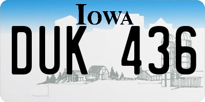 IA license plate DUK436