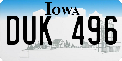 IA license plate DUK496