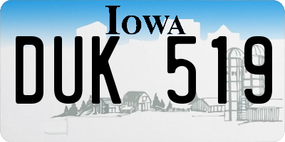 IA license plate DUK519