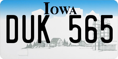 IA license plate DUK565