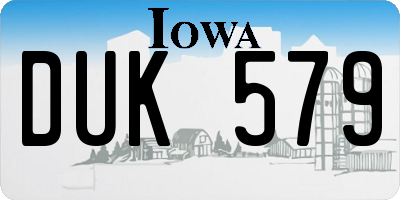 IA license plate DUK579