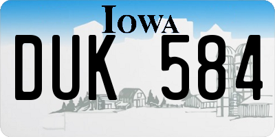 IA license plate DUK584