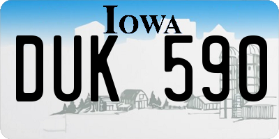 IA license plate DUK590