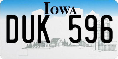 IA license plate DUK596