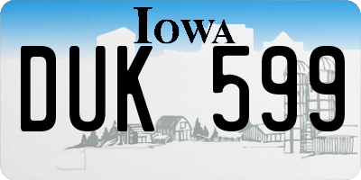 IA license plate DUK599