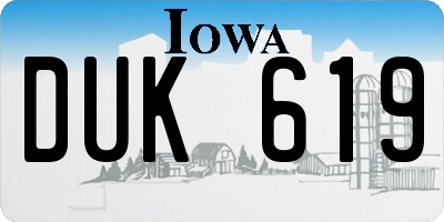IA license plate DUK619