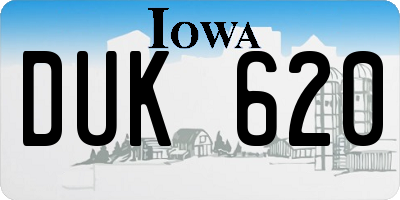 IA license plate DUK620
