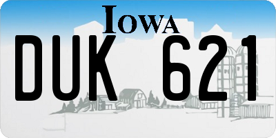 IA license plate DUK621