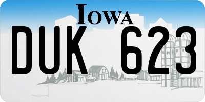 IA license plate DUK623
