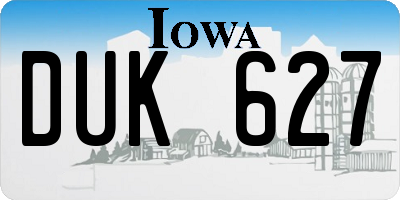 IA license plate DUK627