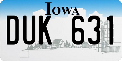 IA license plate DUK631