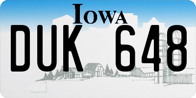 IA license plate DUK648