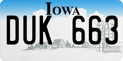 IA license plate DUK663