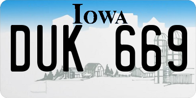IA license plate DUK669