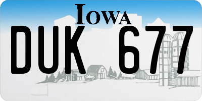 IA license plate DUK677