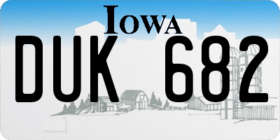 IA license plate DUK682
