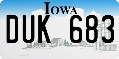 IA license plate DUK683