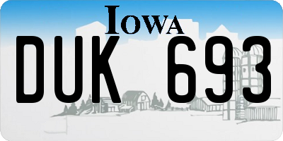 IA license plate DUK693