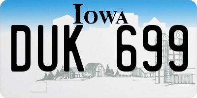 IA license plate DUK699