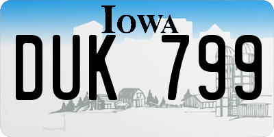 IA license plate DUK799