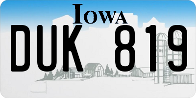 IA license plate DUK819