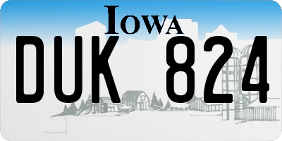 IA license plate DUK824