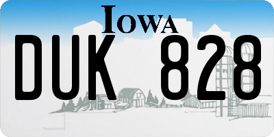 IA license plate DUK828