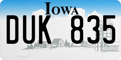 IA license plate DUK835