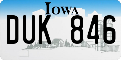IA license plate DUK846