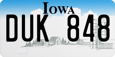 IA license plate DUK848