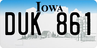 IA license plate DUK861
