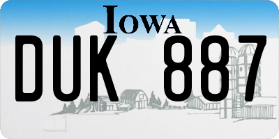 IA license plate DUK887