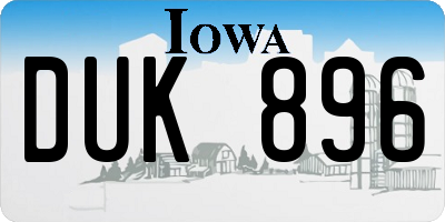 IA license plate DUK896