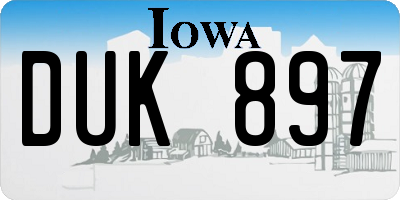 IA license plate DUK897