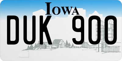 IA license plate DUK900