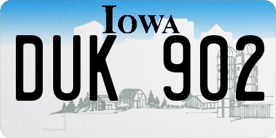 IA license plate DUK902