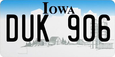 IA license plate DUK906
