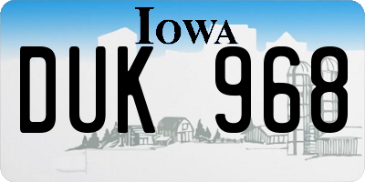 IA license plate DUK968