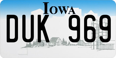 IA license plate DUK969