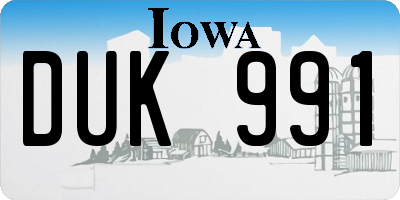 IA license plate DUK991