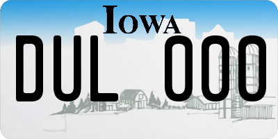 IA license plate DUL000