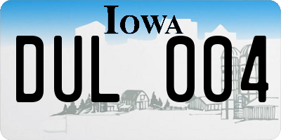 IA license plate DUL004