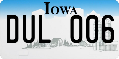 IA license plate DUL006