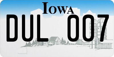 IA license plate DUL007