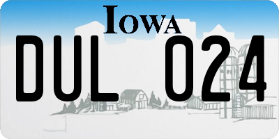 IA license plate DUL024