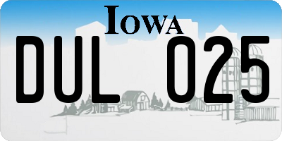 IA license plate DUL025