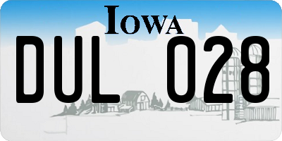 IA license plate DUL028