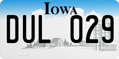 IA license plate DUL029